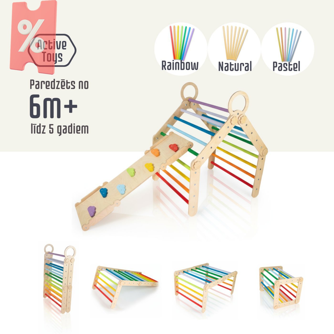 Atlaide - XL 2in1 Multi mājiņa + dēlis - dabīgie toņi