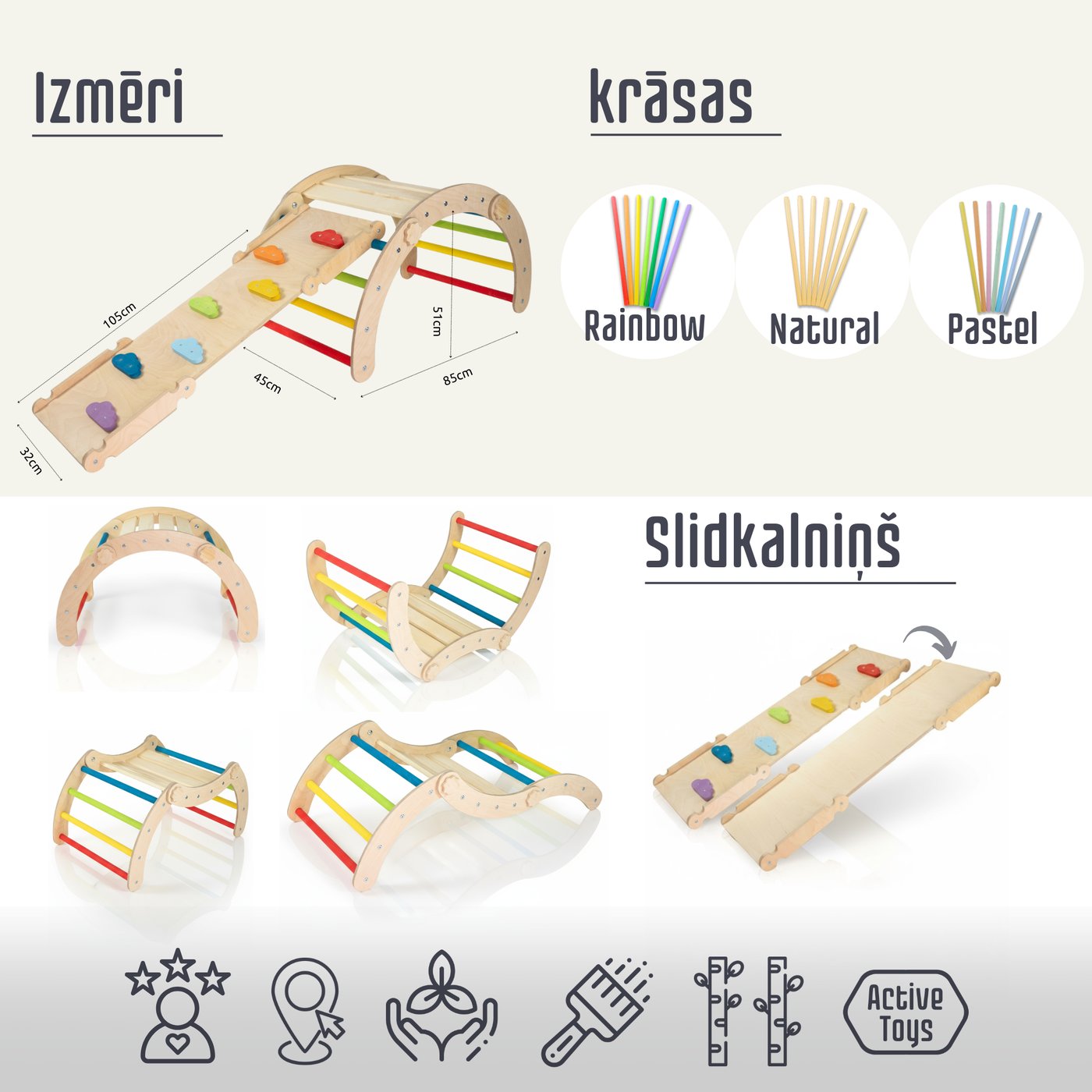 Atlaide - XL 3in1 Multi māja - krāsainie toņi